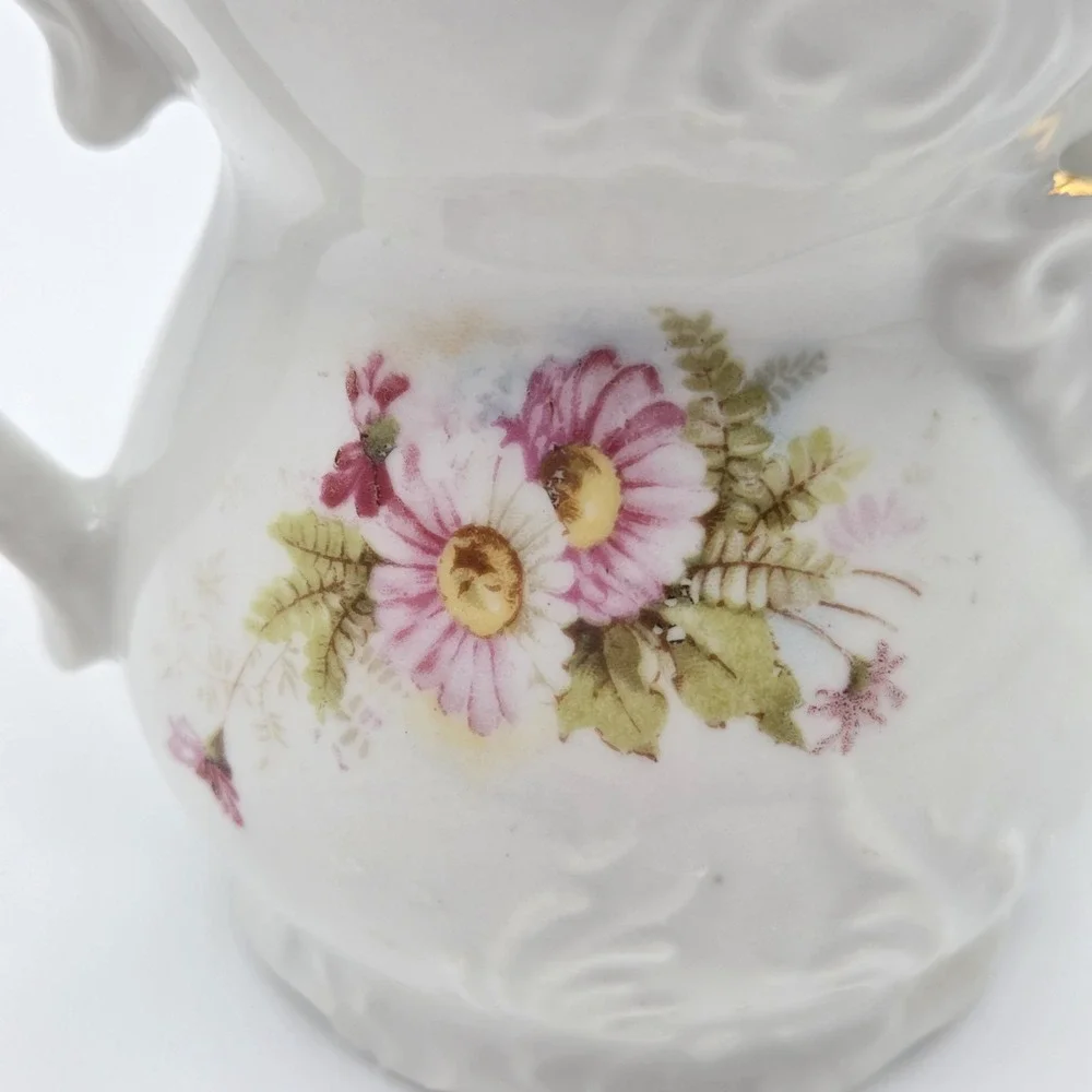Vintage Floral Shaving Scuttle Mug Victorian Cottagecore Flower Stand/Vase